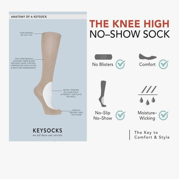 Brown No-Show Knee High Socks - Picture 8 of 12